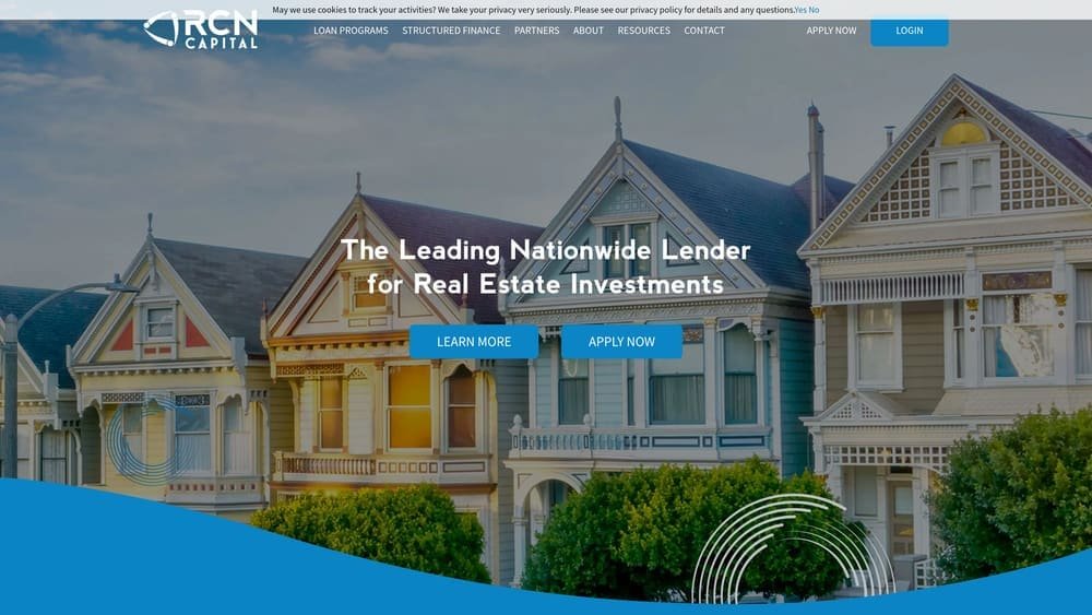 Screenshot of RCN Capital website homepage